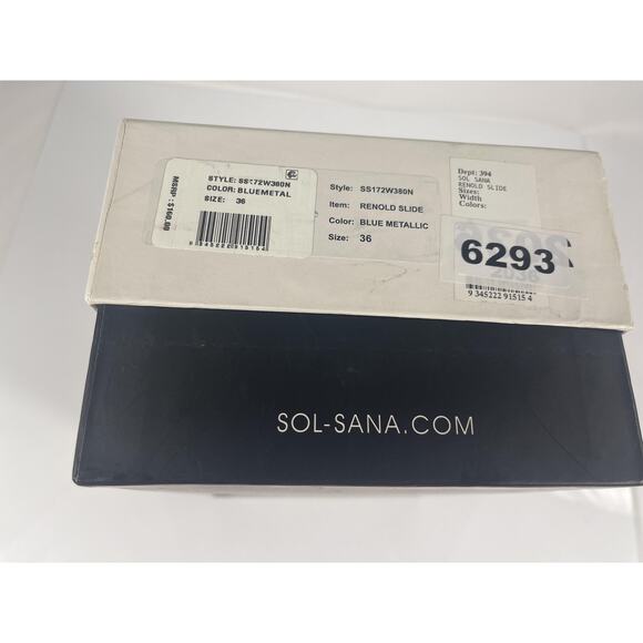 Sol Sana Renold Slide Shoes Women's Size 36 Blue Metallic Leather Loafers New - Picture 9 of 9